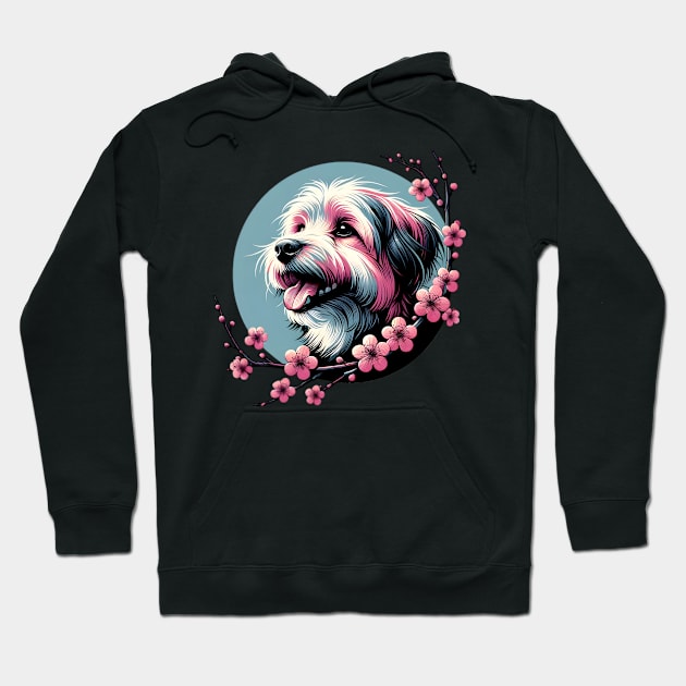 Joyful Lowchen Amidst Spring Cherry Blossoms Hoodie by ArtRUs